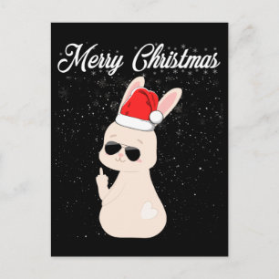 Carte Postale Joyeux Noël Doigt D'honneur Lapin De Noël Moche