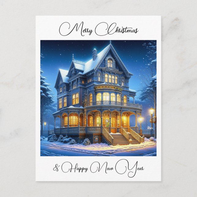 Carte Postale Joyeux Noël et Bonne Année Personnalisée (Devant)