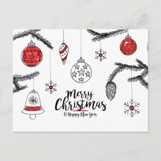 Carte Postale Joyeux Noël et Bonne Année Postale