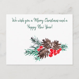Carte Postale Joyeux Noël et Nouvel An 2 personnalisé