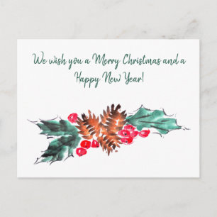 Carte Postale Joyeux Noël et Nouvel An 3 personnalisé