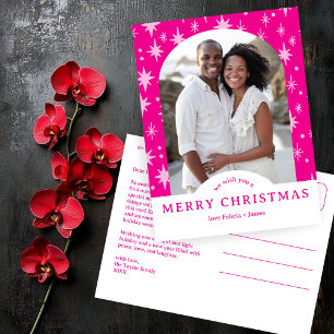Carte Postale JOYEUX NOËL Étoiles Fêtes ARCH personnalisé PHOTO