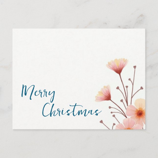 Carte Postale Joyeux Noël Famille Nouvel An Message (Devant)