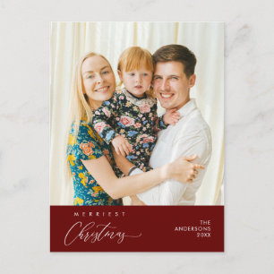 Carte Postale Joyeux Noël Famille Photo Bonheur Salutation