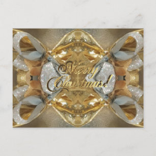 Carte Postale Joyeux Noël Faux Gold Script Élégant Chic