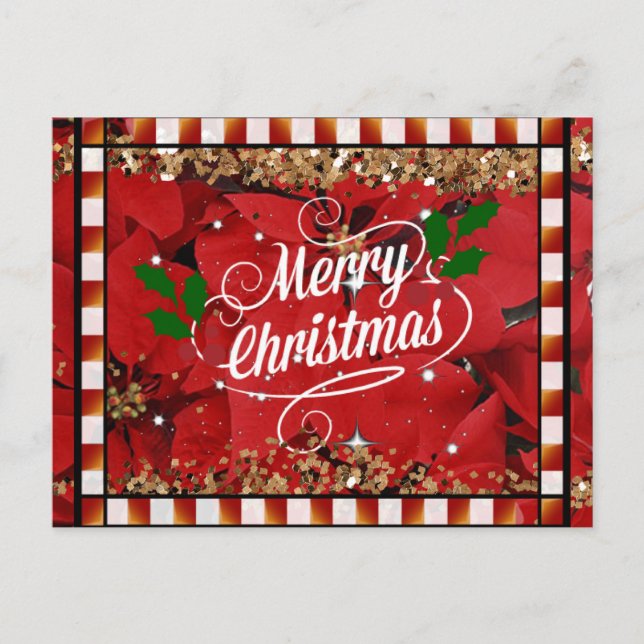 Carte Postale Joyeux Noël festif salutation de Noël (Devant)