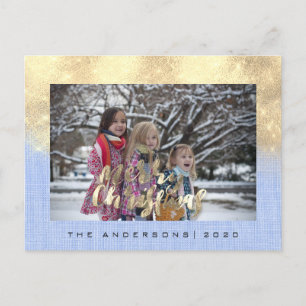 Carte Postale Joyeux Noël Gite Gold Cottage Photo Bleu