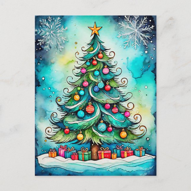 Carte Postale Joyeux Noël | Joyeuses fêtes, tous (Devant)