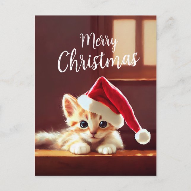 Carte Postale Joyeux Noël Kitten (Devant)
