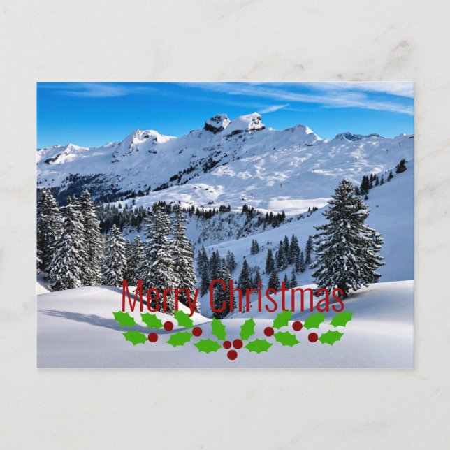 Carte Postale Joyeux Noël - Les contreforts Pittoresques des Alp (Devant)