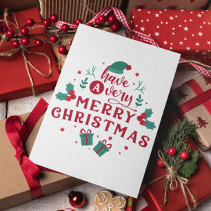 Carte Postale Joyeux Noël moderne minimaliste