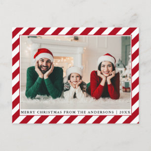 Carte Postale Joyeux Noël moderne Photo Rouge