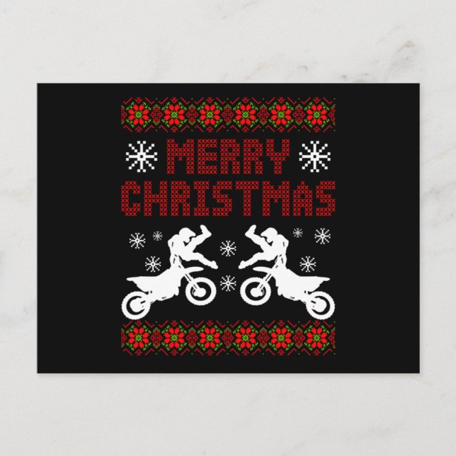 Carte Postale Joyeux Noël Motocross Motocross Motocross Cadeau (Devant)