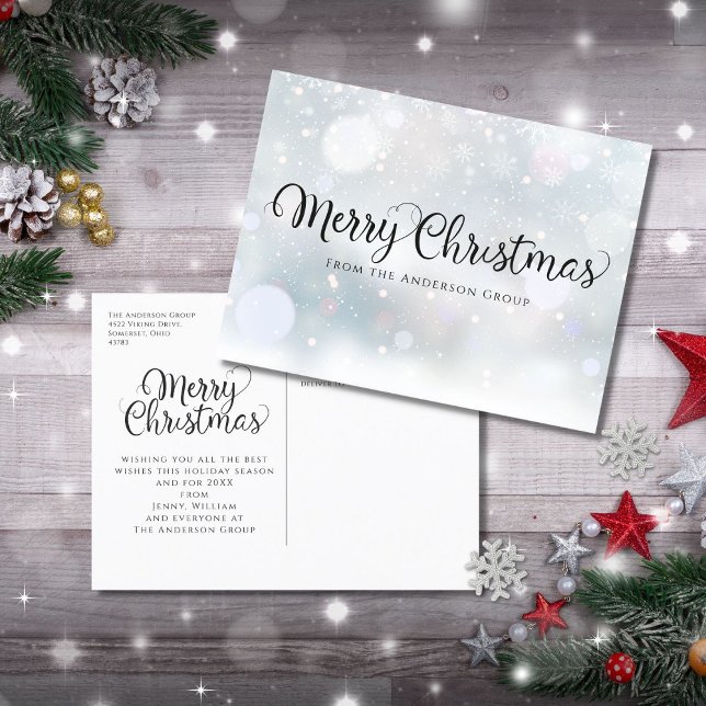 Carte postale Joyeux Noël Neige Entreprise Vacance (Créateur téléchargé)