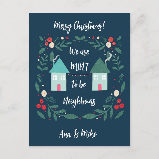 Carte Postale Joyeux Noël, nous étions destinés à être voisins (Devant)