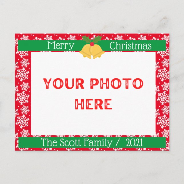 Carte Postale Joyeux Noël Photo de famille (Devant)