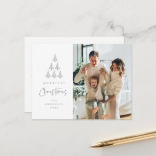 Carte Postale Joyeux Noël, photo de famille au sapin de Noël