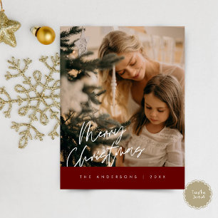 Carte Postale Joyeux Noël Photo de famille, bleu marine