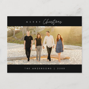 Carte Postale Joyeux Noël, Photo de famille, Minimaliste moderne