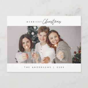 Carte Postale Joyeux Noël Photo de famille, Moderne Minimaliste