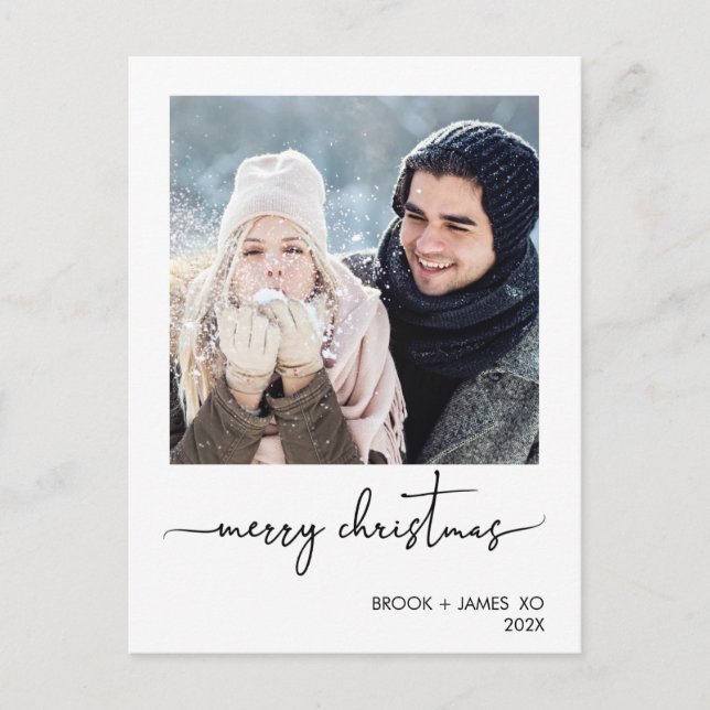 Carte Postale Joyeux Noël photo minimaliste (Devant)