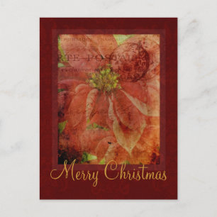 Carte postale Joyeux Noël Poinsettia