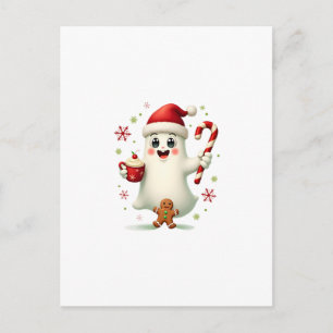Carte Postale Joyeux Noël Pour Cadeau Fantôme de Noël