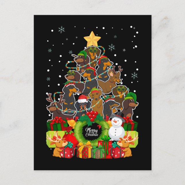 Carte Postale Joyeux Noël Raton Laveur Noël Arbre de Noël Xmas C (Devant)