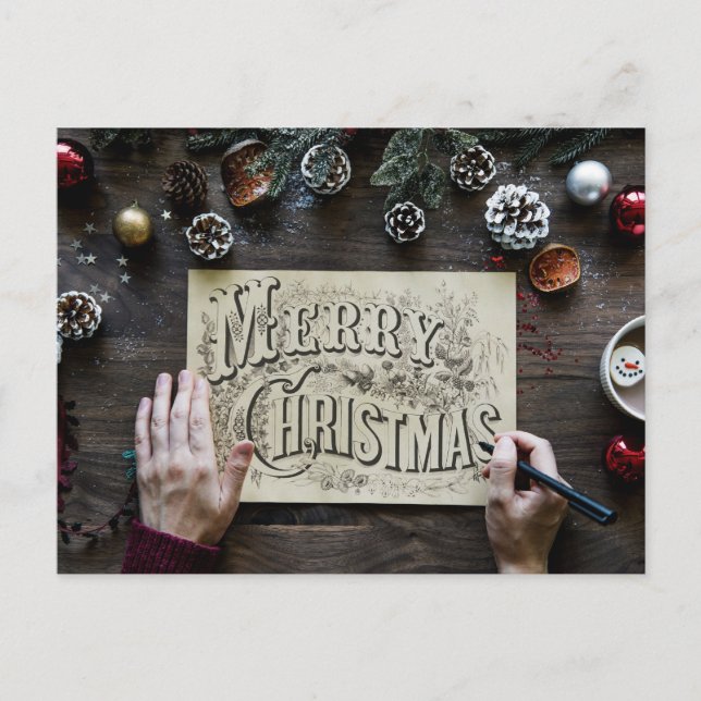 Carte Postale Joyeux Noël simple (Devant)