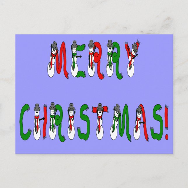 Carte postale Joyeux Noël Snowman (Devant)