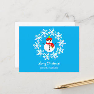 Carte postale Joyeux Noël Snowman