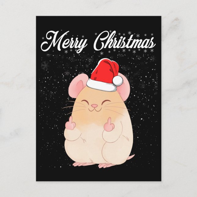 Carte Postale Joyeux Noël Souris Doigt Du Milieu Noël Sale Noël  (Devant)