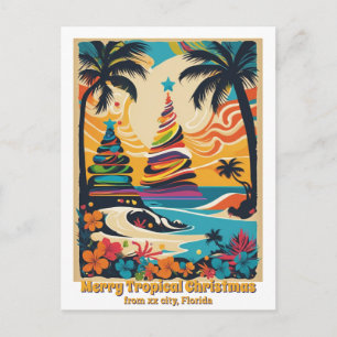 Carte Postale Joyeux Noël tropical Floride 