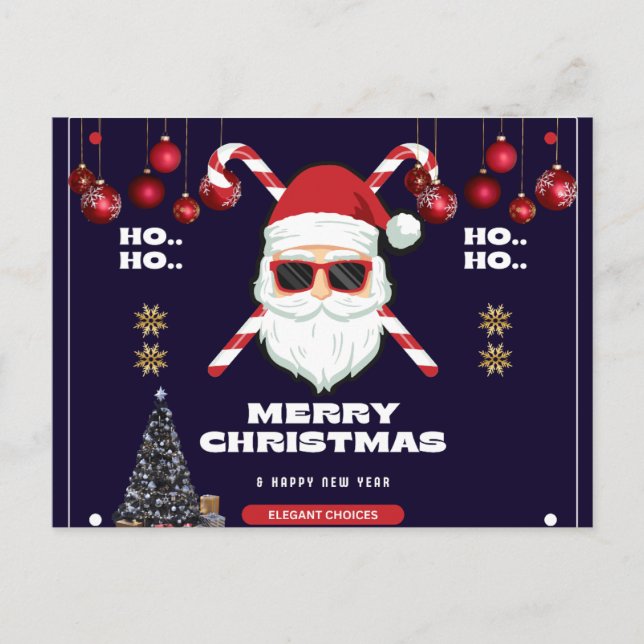 Carte postale Joyeux Noël - Un accueil de vacances (Devant)