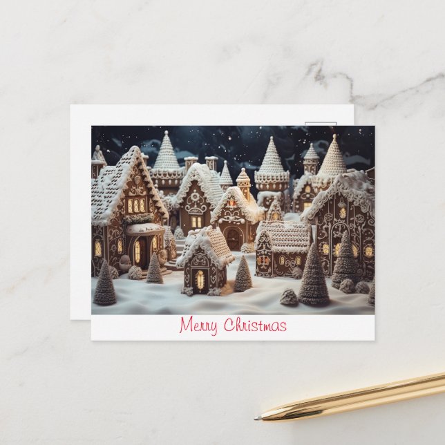 Carte Postale Joyeux Noël vintage (Devant/Arrière en situation)