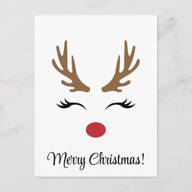 Carte Postale Joyeux Noël Vintage Reindeer (Devant)