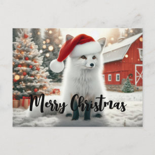Carte Postale Joyeux Noël White Fox