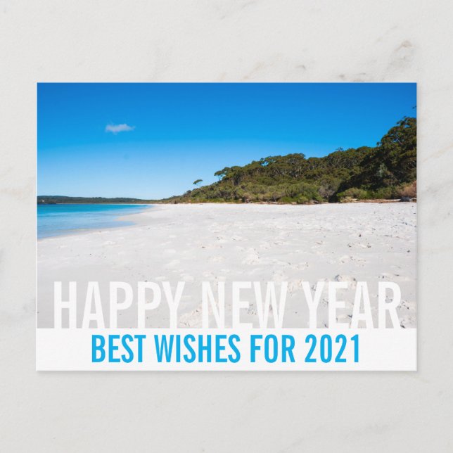 Carte Postale Joyeux Nouvel An Australie Beach Paysage Paradise (Devant)