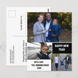 Carte Postale Joyeux nouvel an moderne 3 photo Collage