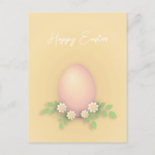 Carte Postale Joyeux Oeuf et Fleurs de Pâques
