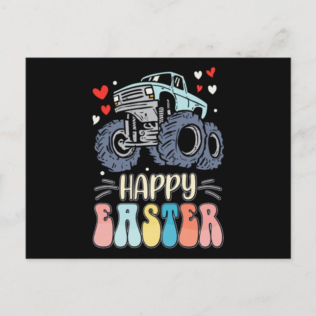 Carte Postale Joyeux oeufs de lapin de lapin de camion de monstr (Devant)