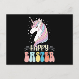 Carte Postale Joyeux Oeufs de lapin de lapin de la licorne de Pâ