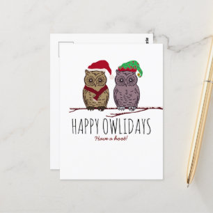Carte Postale Joyeux Owlidays, Festive