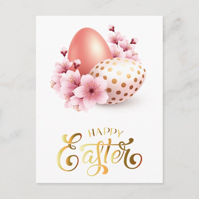 Carte Postale Joyeux Pâques. Les oeufs de Pâques. (Devant)