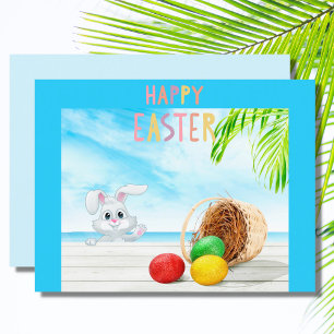 Carte Postale Joyeux Pâques Tropical Ocean Beach Plage Côtier va