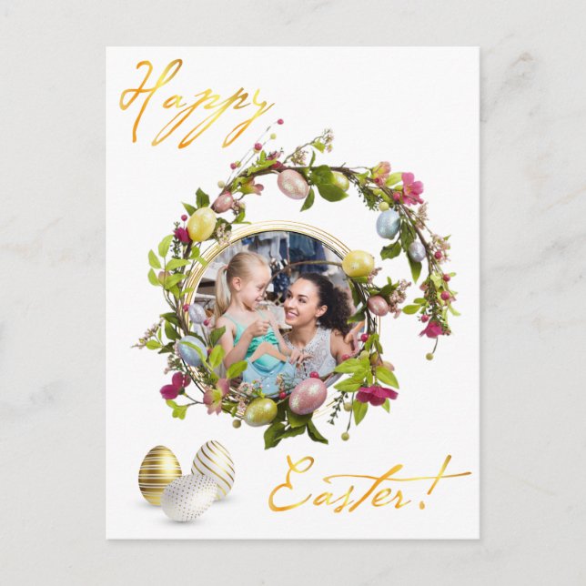 Carte Postale Joyeux Pâques. Votre photo. Personnalisez. (Devant)