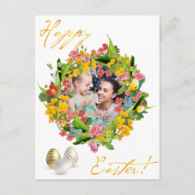 Carte Postale Joyeux Pâques. Votre photo. Personnalisez. (Devant)
