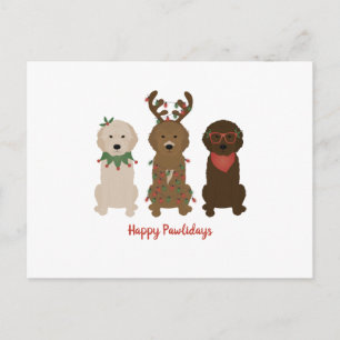 Carte Postale Joyeux Pawlidays Illuminations de Noël de Goldendo