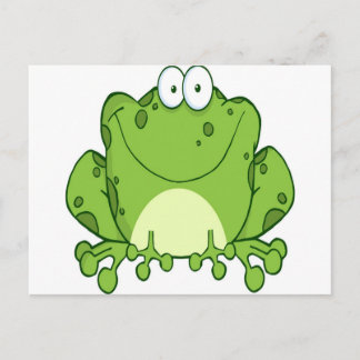Carte Postale Joyeux personnage de dessin de grenouille