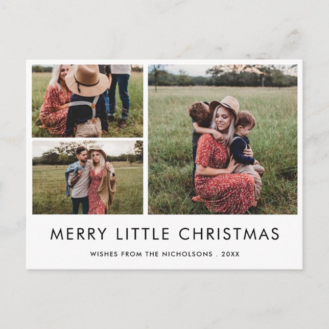 Carte Postale Joyeux petit Noël | Photo de vacances élégante (Devant)
